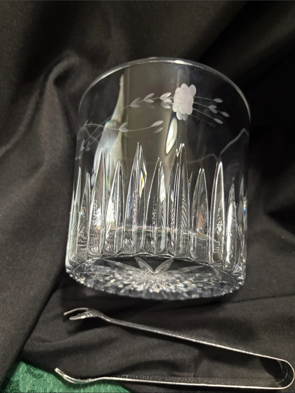 Vintage Heavy PRINCESS HOUSE 1980's Crystal Ice Bucket Heritage Etched Pattern